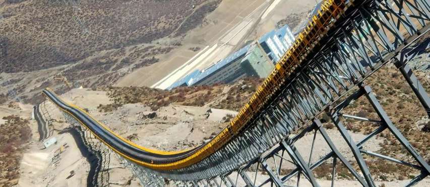 Documented high-tension copper ore conveyor installation in Western China